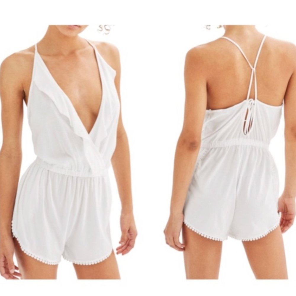 Top Shop White Romper Cover-up